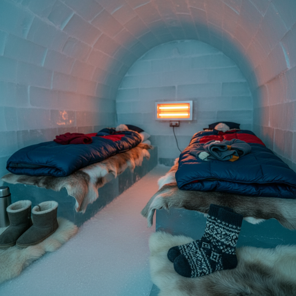 얼음으로 만든 객실에서 자보니: 따뜻함은 ‘장비’가 만들더라