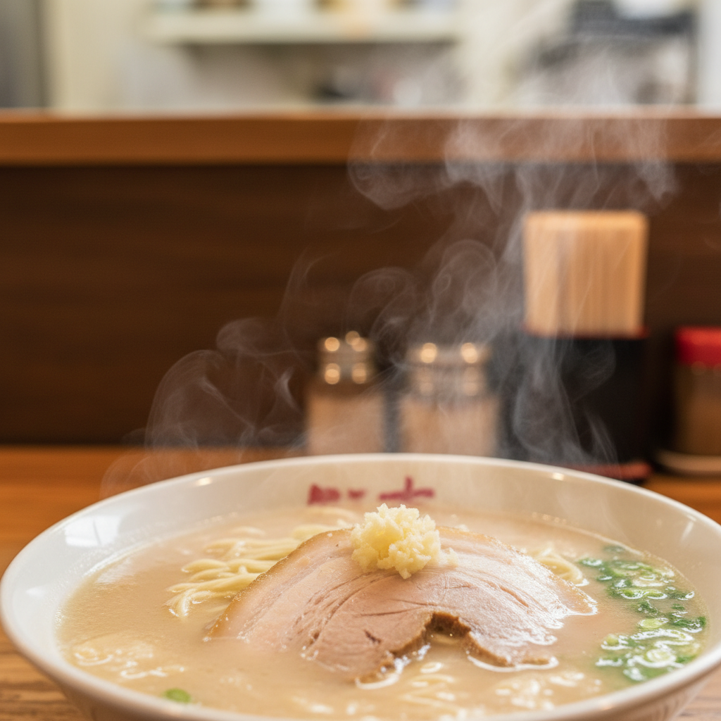 후쿠오카 돈코츠 라멘, 하카타에서 ‘기교 없는 진함’을 배웠어요