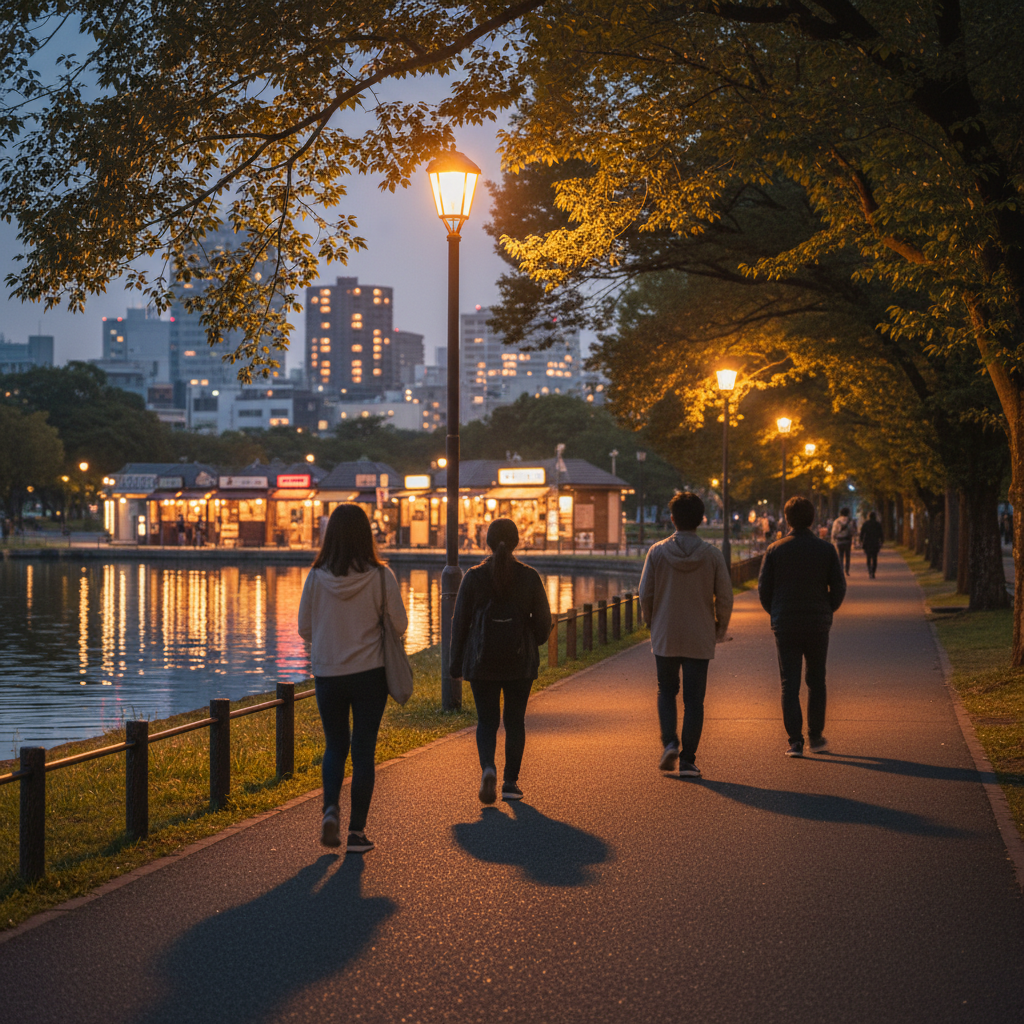 오호리공원 산책 + 타치노미 밤투어: 후쿠오카는 “밤 동선”이 반입니다