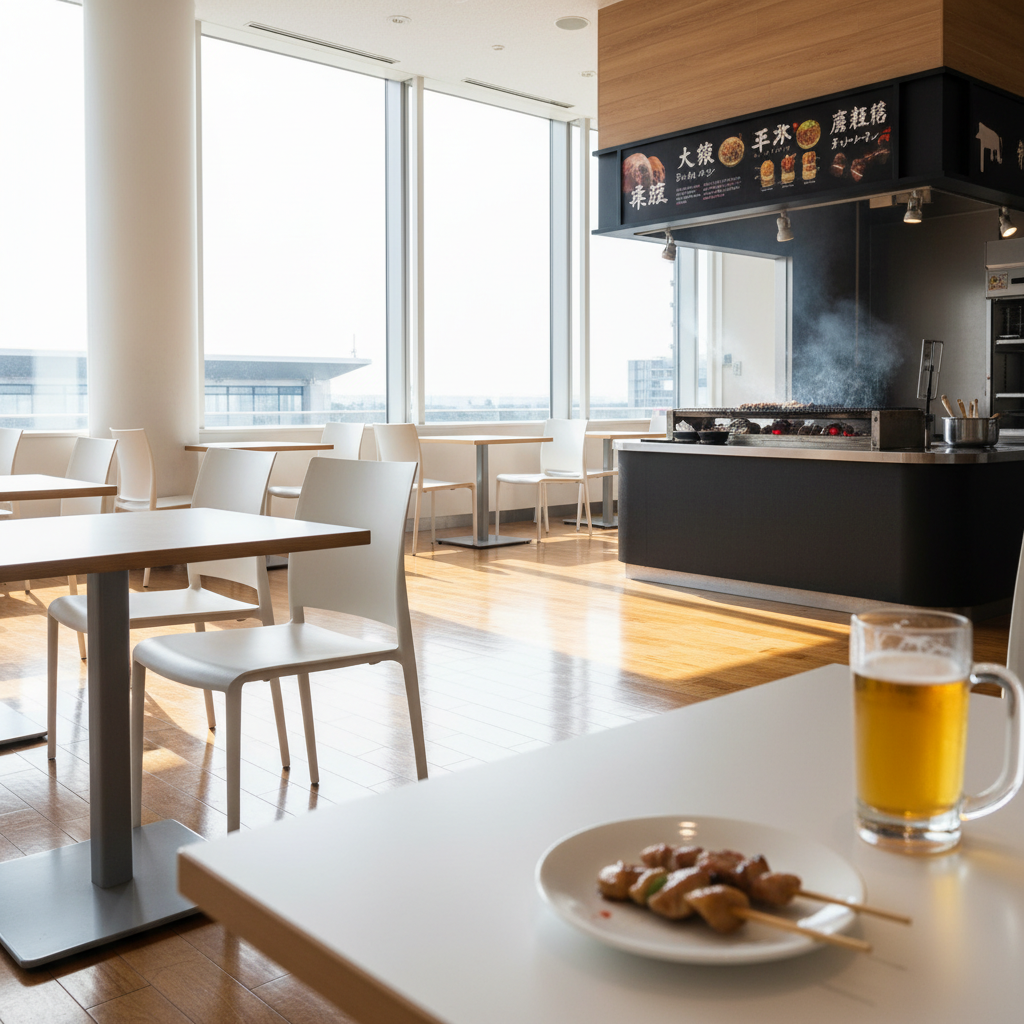 후쿠오카 공항에서 시간 남으면? 출국 전 ‘야키토리+맥주’로 여행 마무리하는 법 1 후쿠오카 공항 국내선 푸드코트, 시간이 남을수록 빛나요