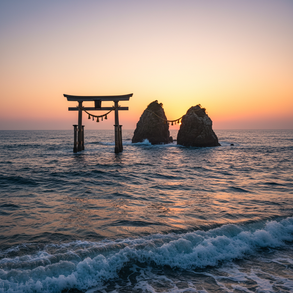후타미가우라에서 느낀 ‘여행 감성’: 토리이와 부부바위