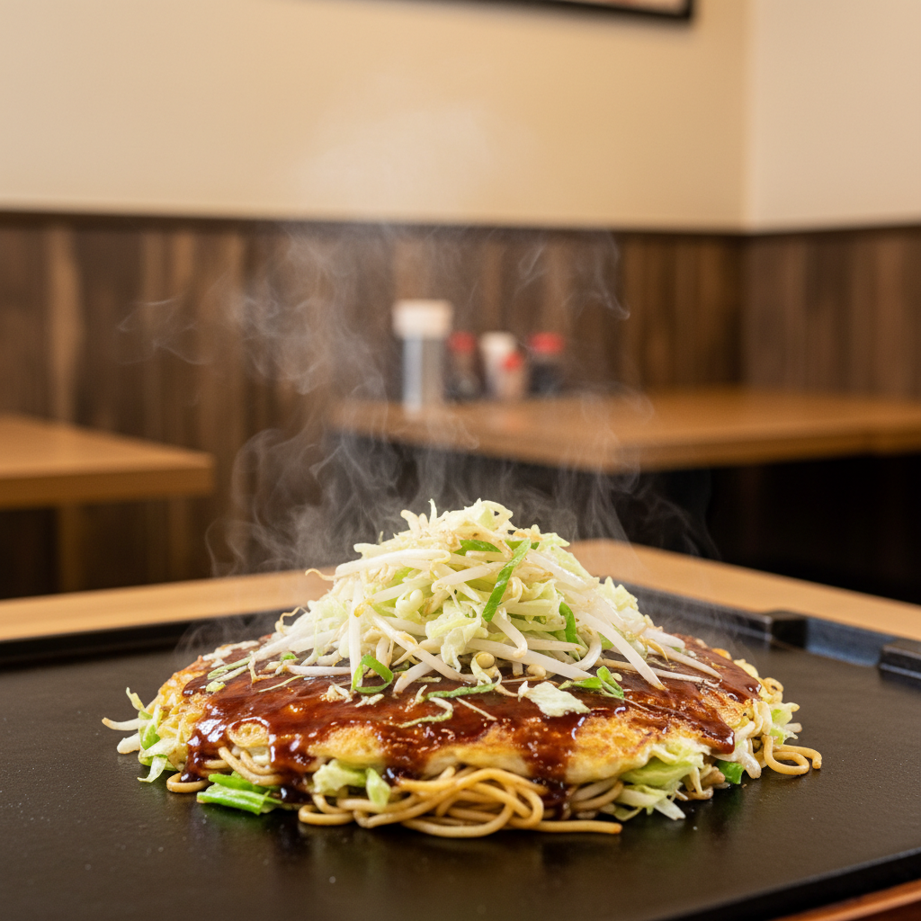 가성비 끝판왕 오코노미야키: 사쿠라야에서 히로시마풍 한 판