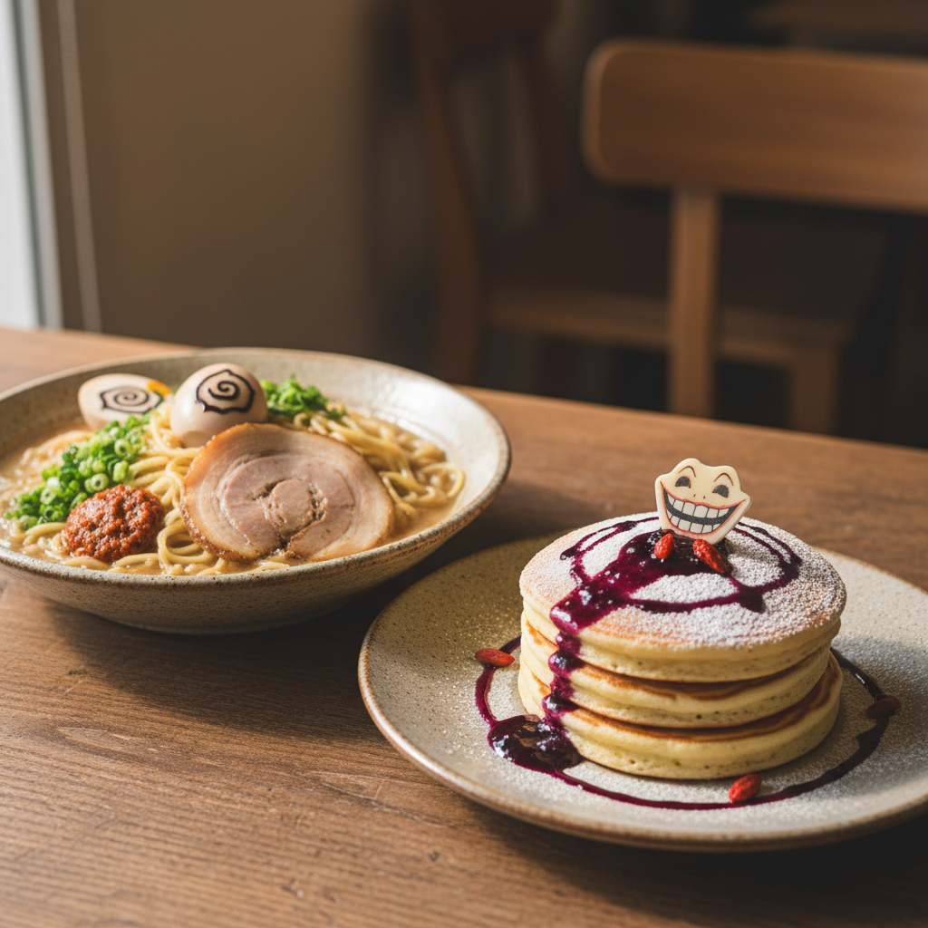 캐릭터 메뉴 실전 후기: 이타도리 라면부터 고죠 팬케이크까지