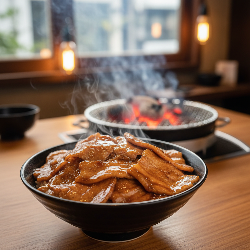 후쿠오카 부타동이 특별했던 이유: 숯불 향이 먼저 공격해요