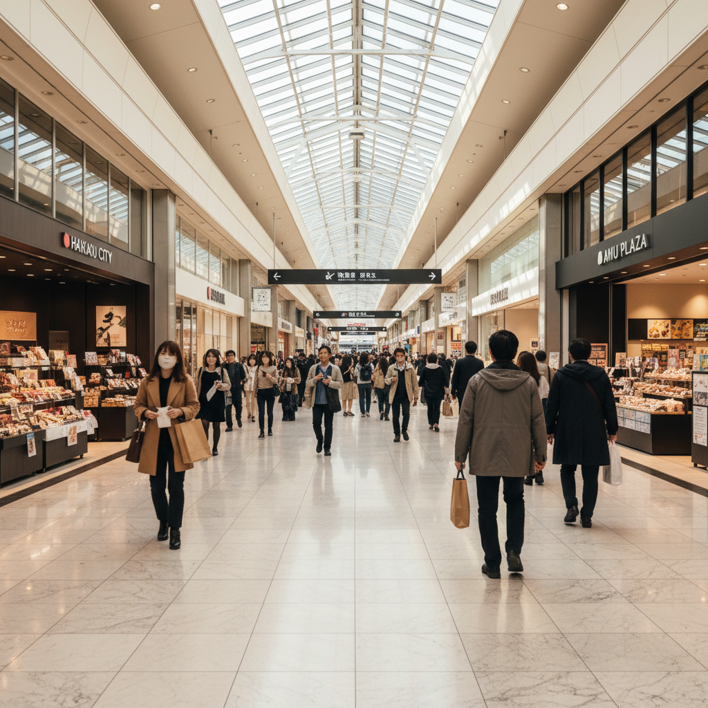 중앙 콘코스를 기준으로 ‘하카타시티’ 연결을 이해하면 길이 풀려요