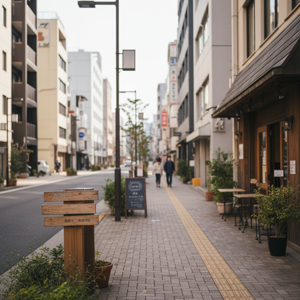 치쿠시구치 주변 분위기: 호텔·식당은 있지만 ‘밀집도’는 낮아요