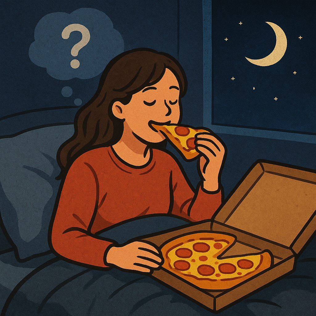 밤에 피자먹는 꿈 꿈 해몽 대표 이미지