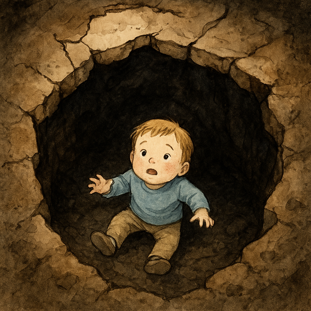 지하로 굴러 떨어졌는데 어린아이가 나터났음 꿈 해몽 대표 이미지