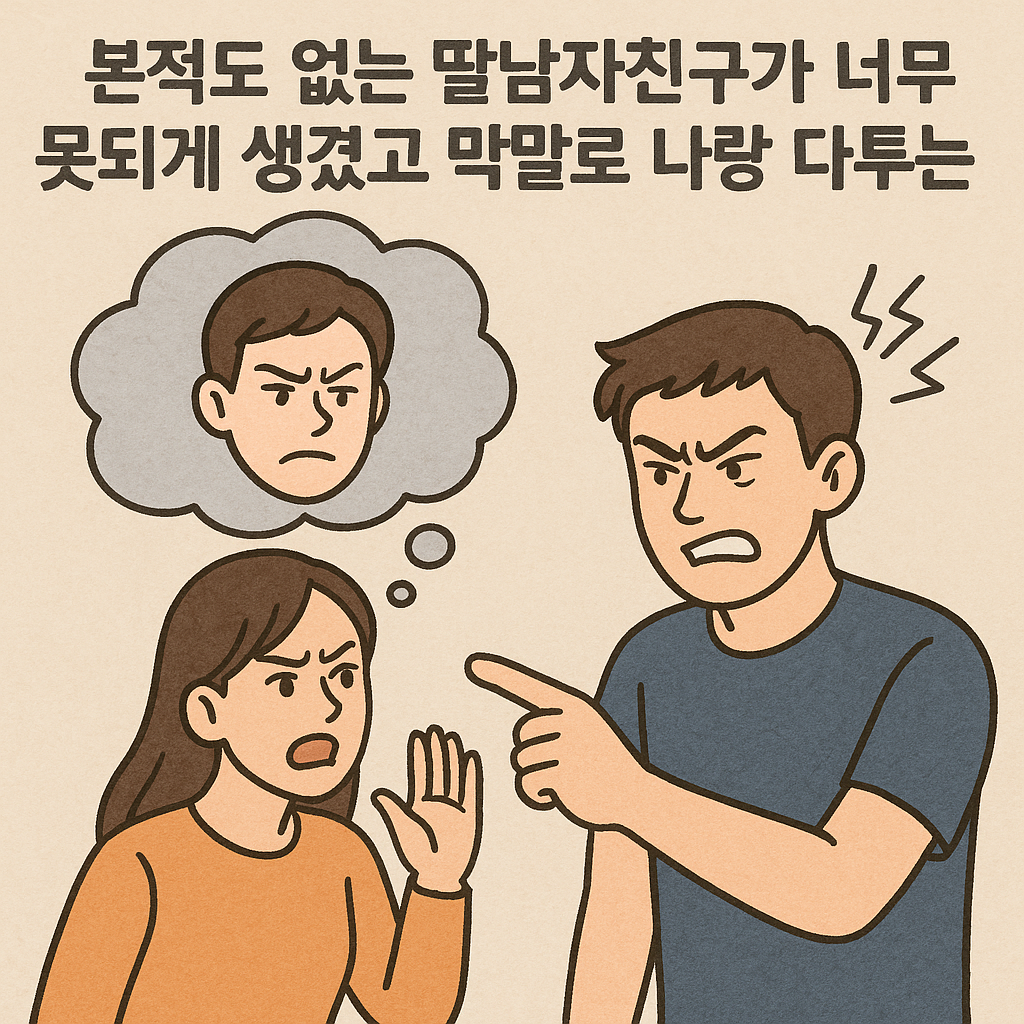 본적도없는 딸남자친구가너무못되게생겻고막말로나랑다투는꿈 꿈 해몽 대표 이미지