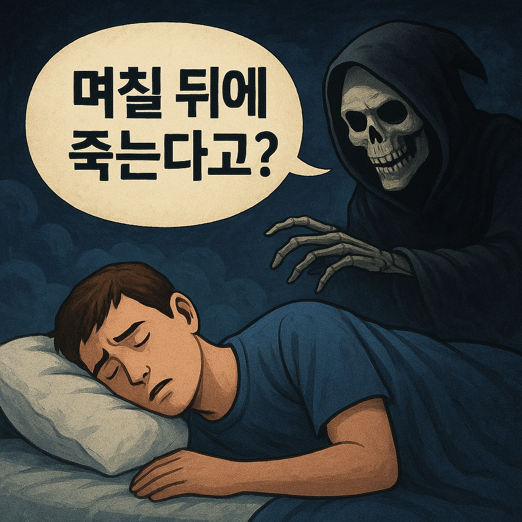 며칠 뒤에 죽는다고 알려주는 꿈 꿈 해몽 대표 이미지
