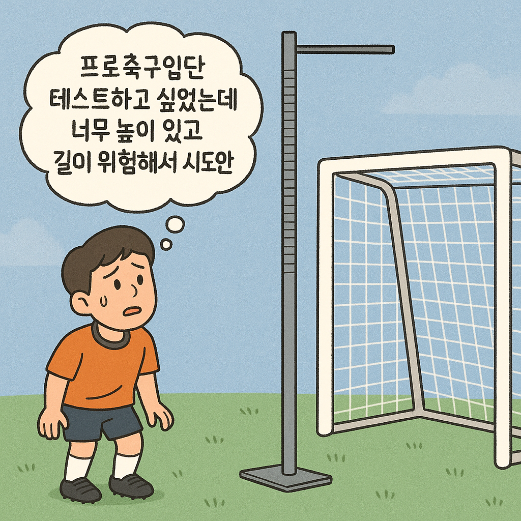 프로축구입단테스트하고싶었는데너무높이있고길이위험해서시도안 꿈 해몽 대표 이미지