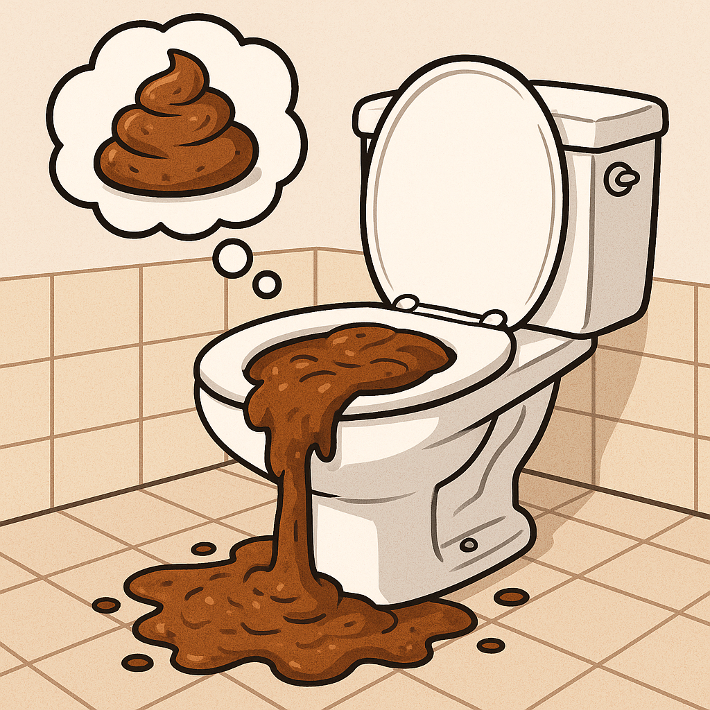변기에서 똥이 넘치는 꿈 꿈 해몽 대표 이미지