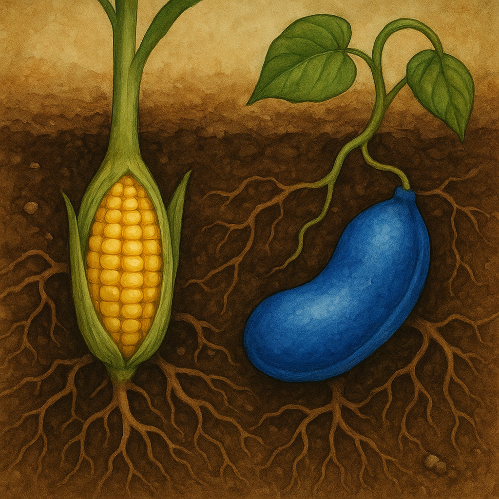 나무뿌리부근땅속에 노란옥수수와 커다란파란색콩을 본꿈 꿈 해몽 대표 이미지