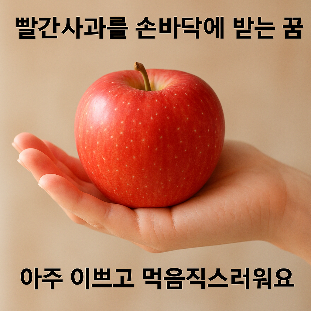 빨간사과를 손바닥에 받는꿈아주 이쁘고 먹음직스러워요 꿈 해몽 대표 이미지