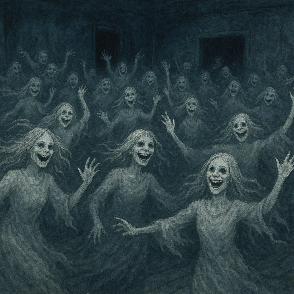 낯선 곳에서 엄청 여럿의 귀신이춤을 추면서 웃고있었다 꿈 해몽 대표 이미지