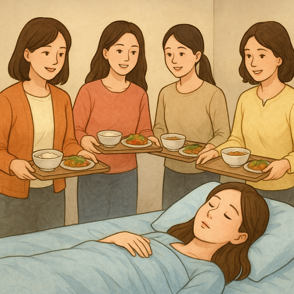 여러명의 여자들이 매일 밥을가져다줘서 먹는꿈 꿈 해몽 대표 이미지