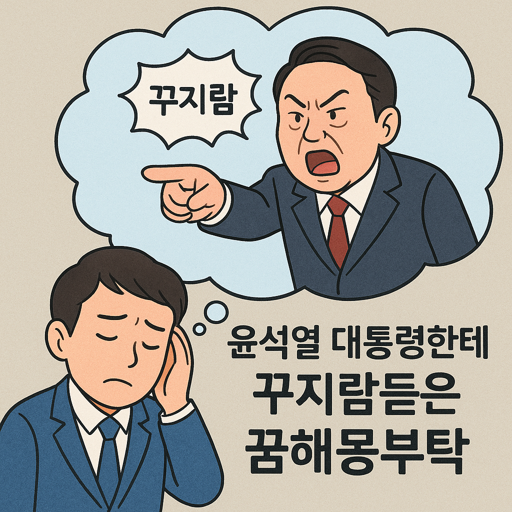 윤석열대통령한테 꾸지람듵은꿈해몽부탁 꿈 해몽 대표 이미지