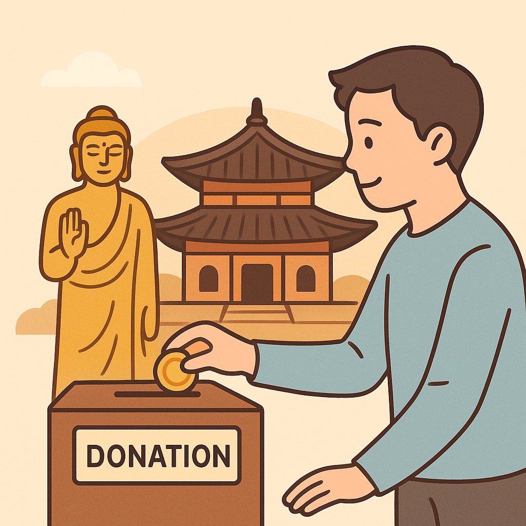절에 기부한 꿈 꿈 해몽 대표 이미지