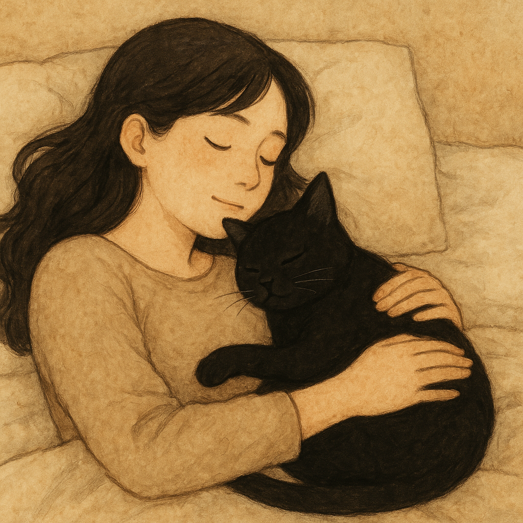 아는검은길고양이가내품에들어와서잠을자는꿈 꿈 해몽 대표 이미지