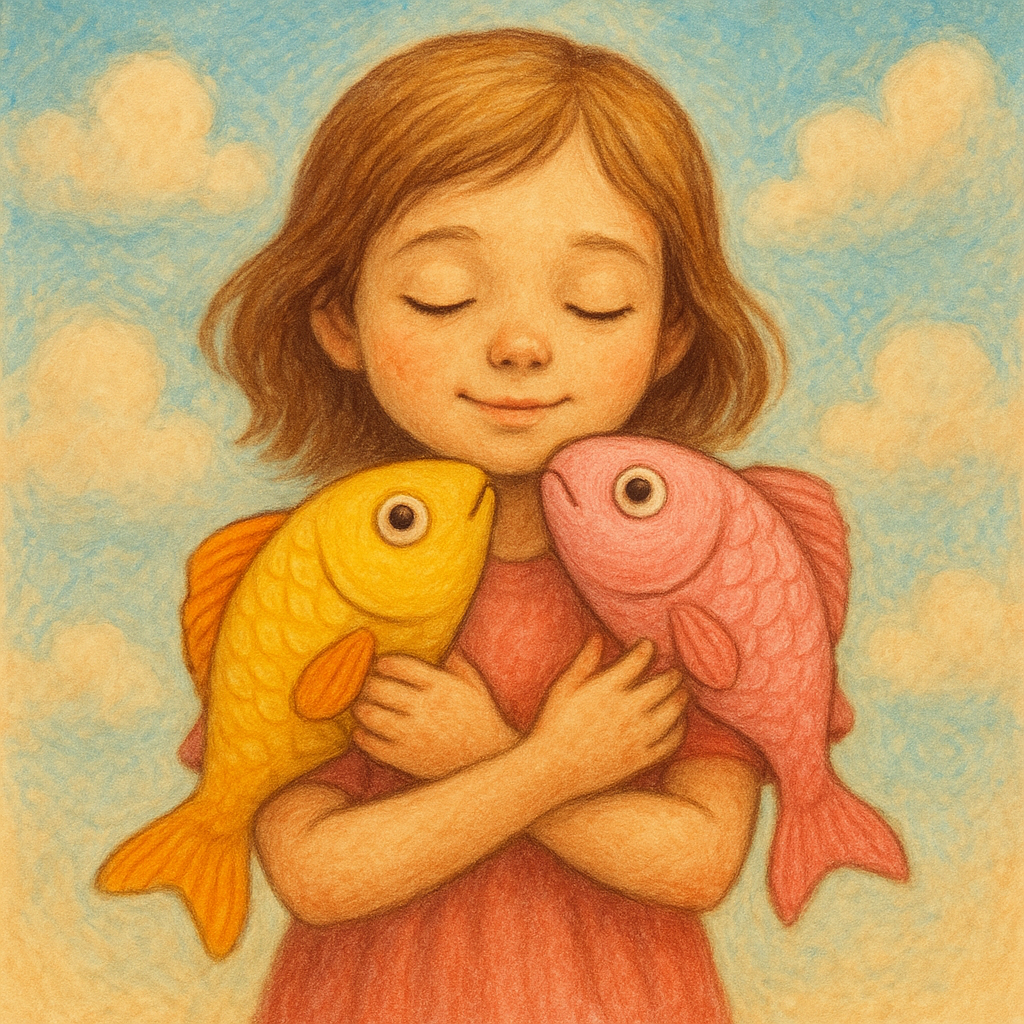 딸이 노랑하늘분홍색 물고기를 차례로 가슴에 안고있는 - 꿈 해몽, 꿈 풀이(+자세한 해석) 꿈 해몽 썸네일