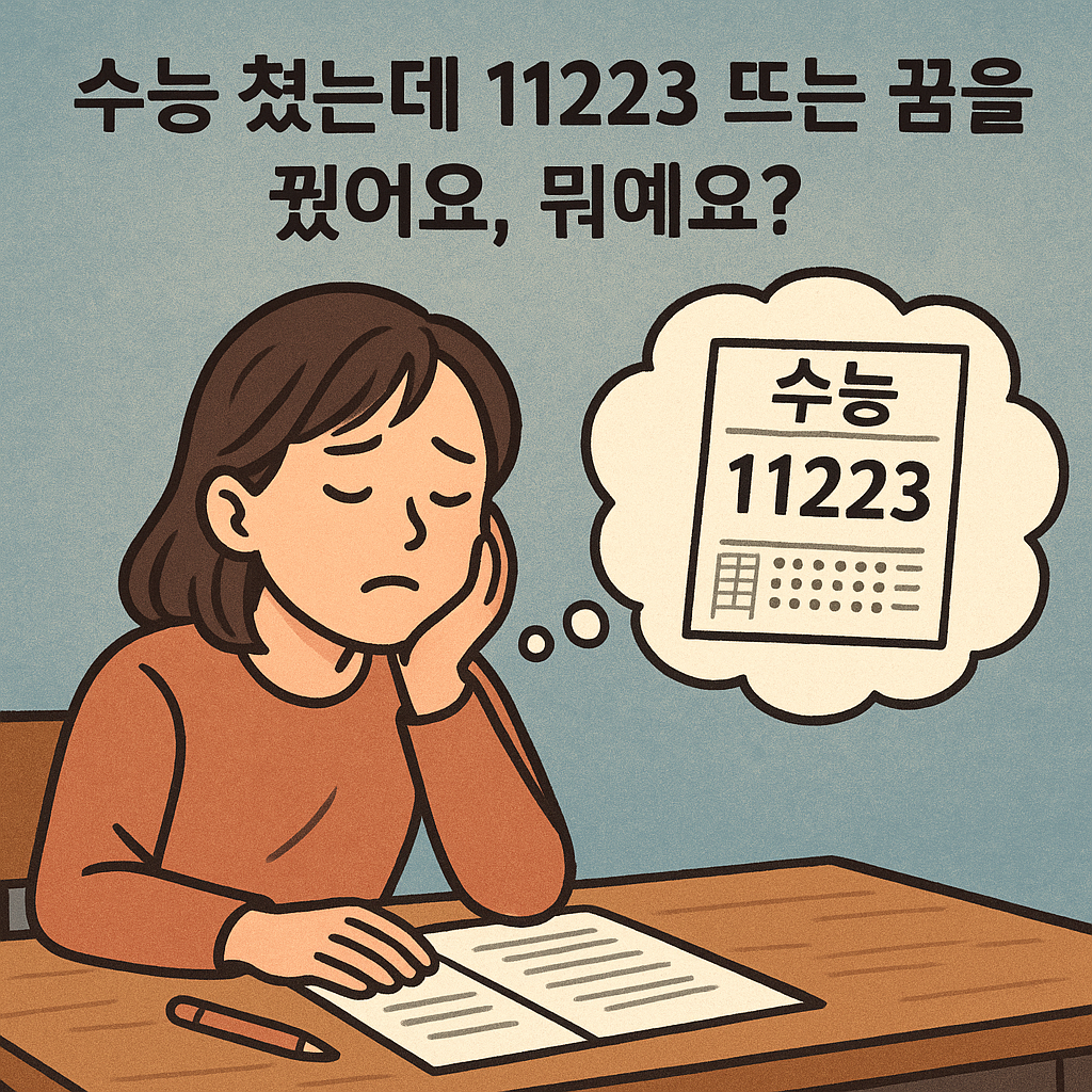 수능 쳤는데 11223 뜨는 꿈을 꿧어요 뭐예요 꿈 해몽 대표 이미지
