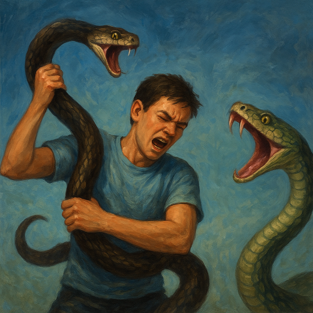 큰뱀을 잡고 다른뱀에게 내려치는꿈 - 꿈 해몽, 꿈 풀이(+자세한 해석) 꿈 해몽 썸네일