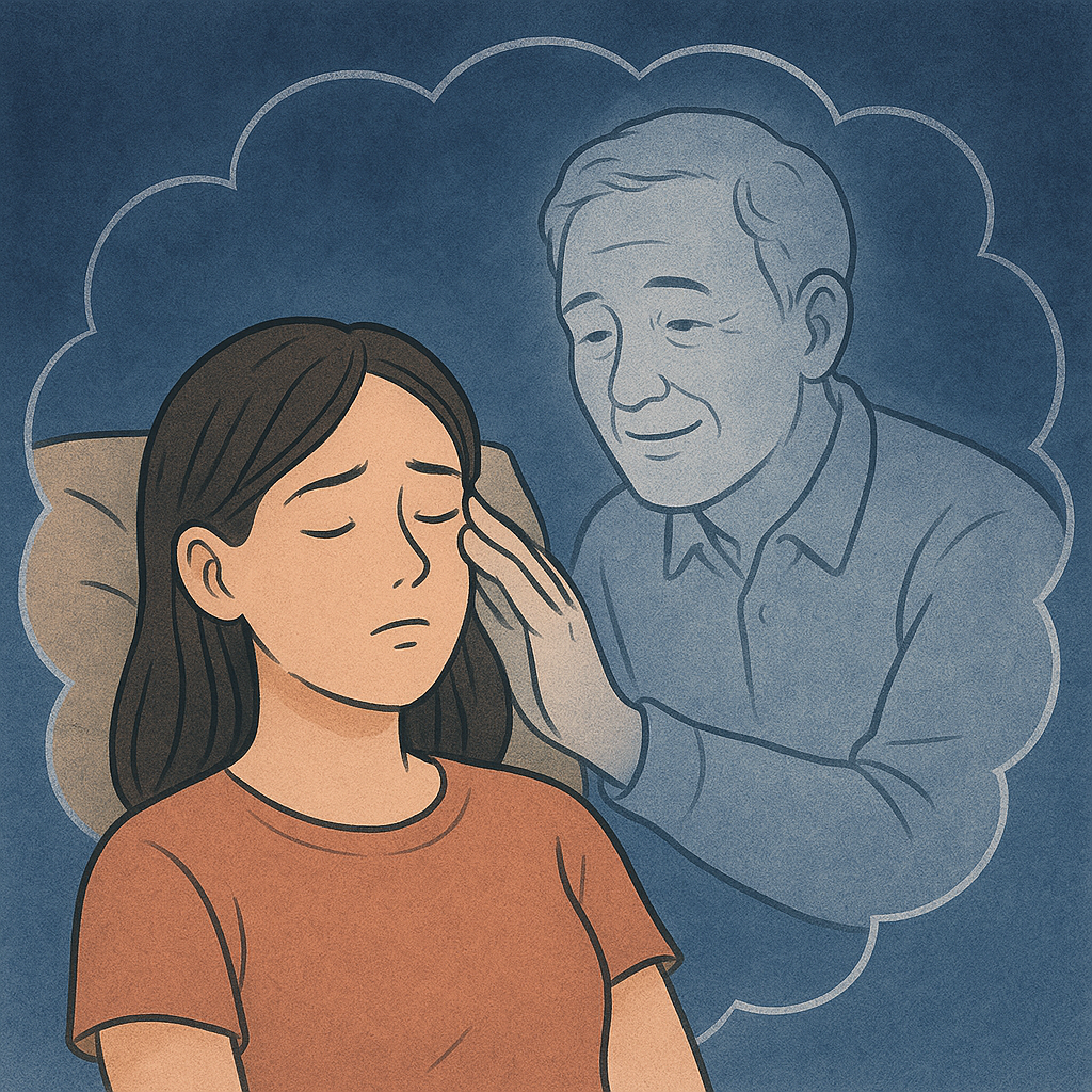 돌아가신 아버지가 내 얼굴을 만지는 꿈 꿈 해몽 대표 이미지