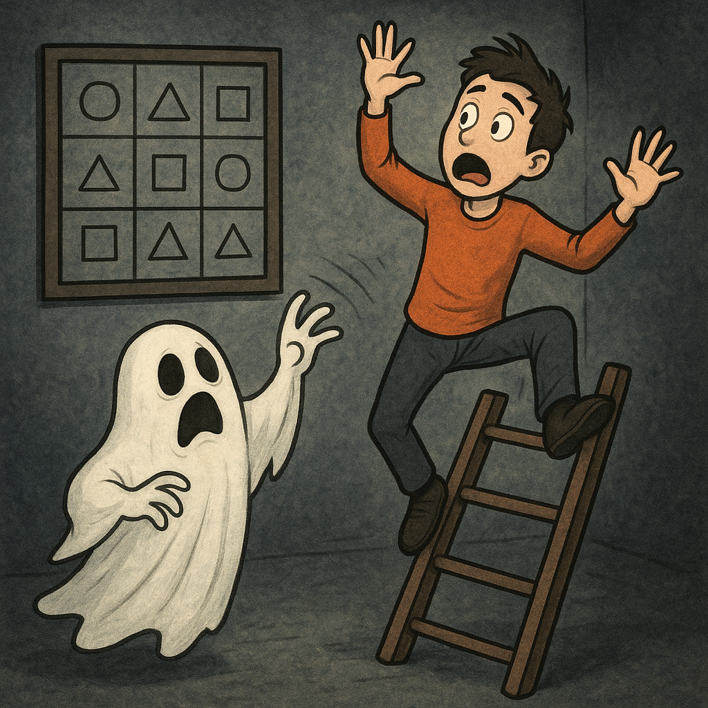 귀신과 단둘이 있었는데 방탈출 같은 것이어서 위에 문제가 있었음 사다리가 안보여서 그냥 귀신 머리를 밟고 올라가서 문제를 푸는데 귀신이 헤코치 하려해서 머리 위에서 냅다 뜀