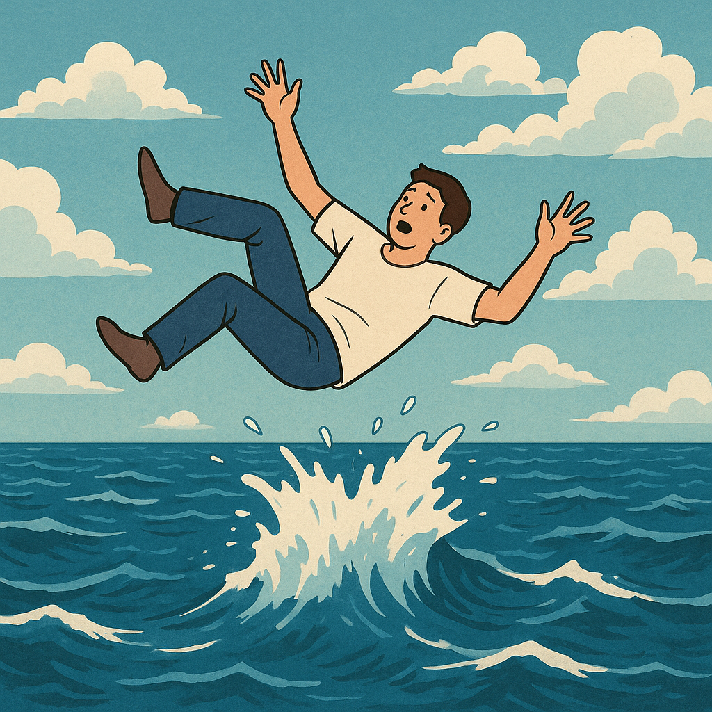 바다에 떨어지는 꿈 꿈 해몽 대표 이미지