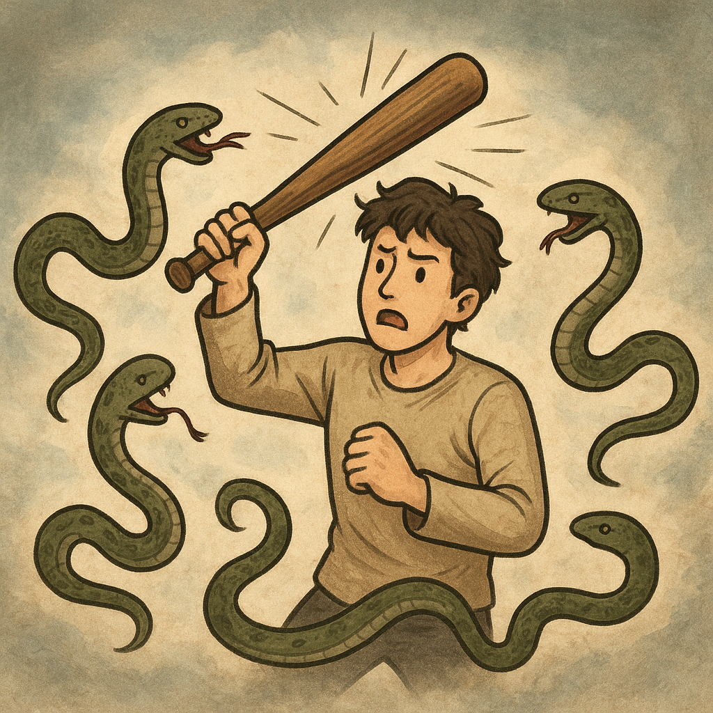 뱀4마리를 막대키로 때려서쫒아버리는꿈 - 꿈 해몽, 꿈 풀이(+자세한 해석) 꿈 해몽 썸네일