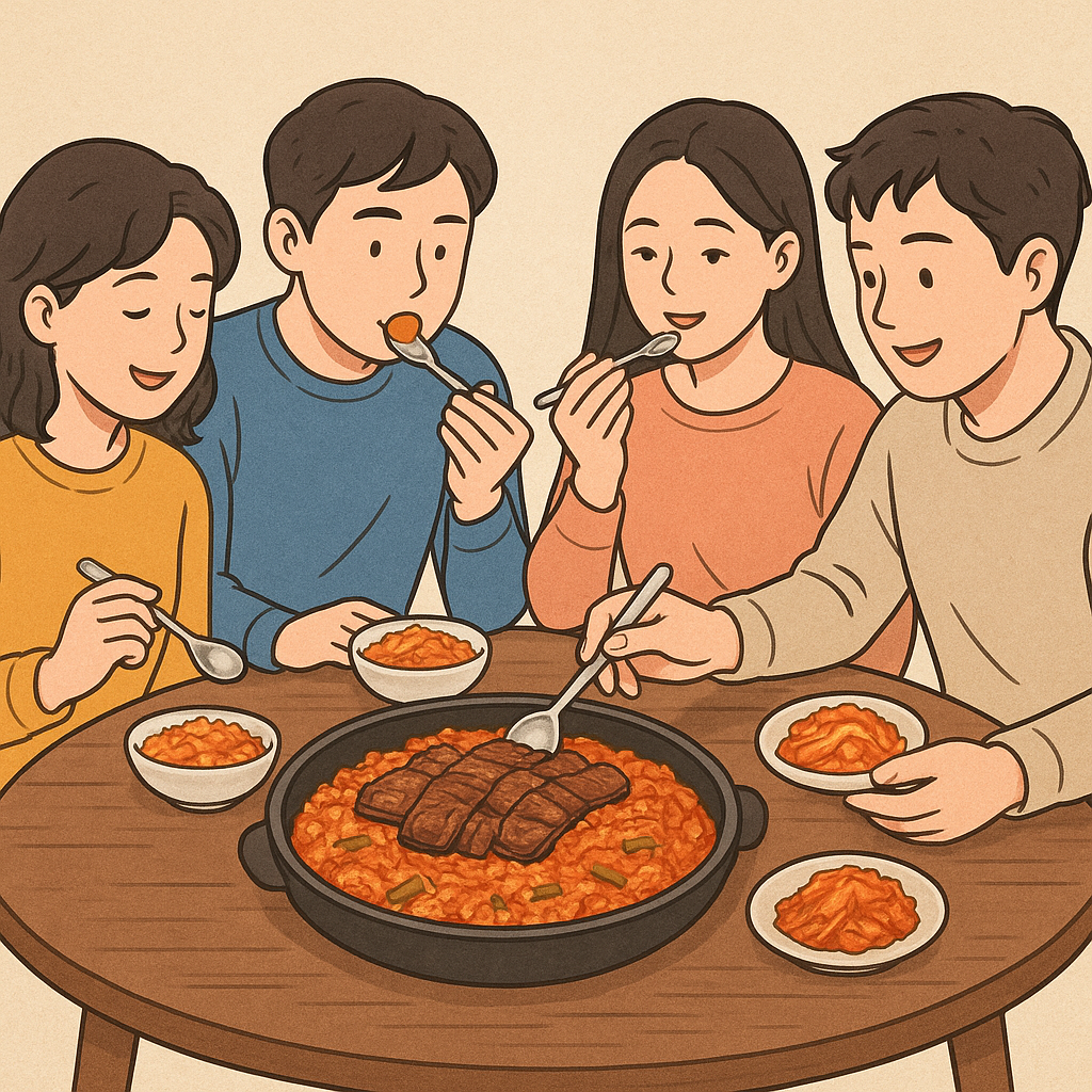 4명이서 고기 김치밥을 배부른데 미션처럼 나눠먹음 - 꿈 해몽, 꿈 풀이(+자세한 해석) 꿈 해몽 썸네일