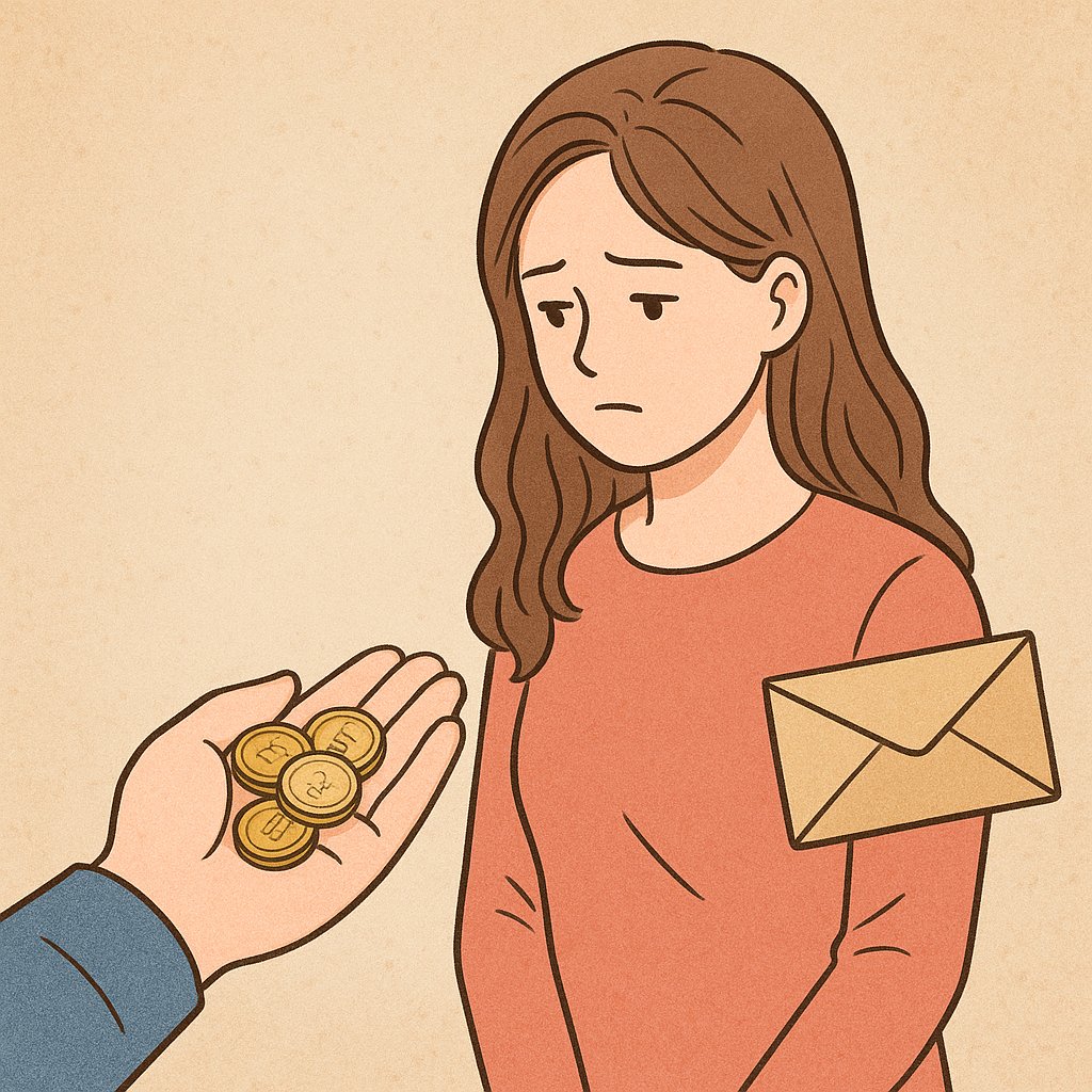 전애인이여러동전을손에꼭쥐어줌 시간조금지나서 돈봉투와지 꿈 해몽 대표 이미지