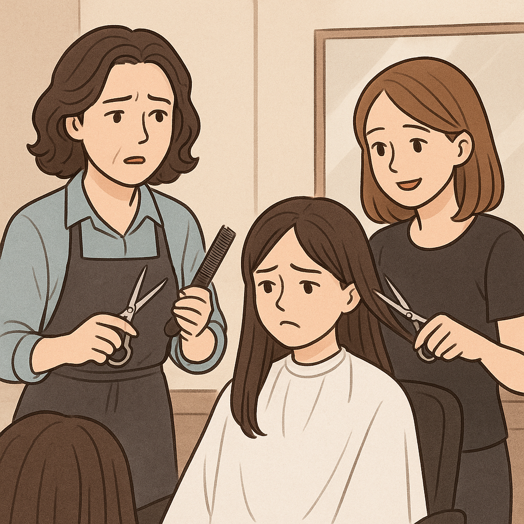 엄마가미용실 하는데 딸이 다른미용실에세 머리 자르고