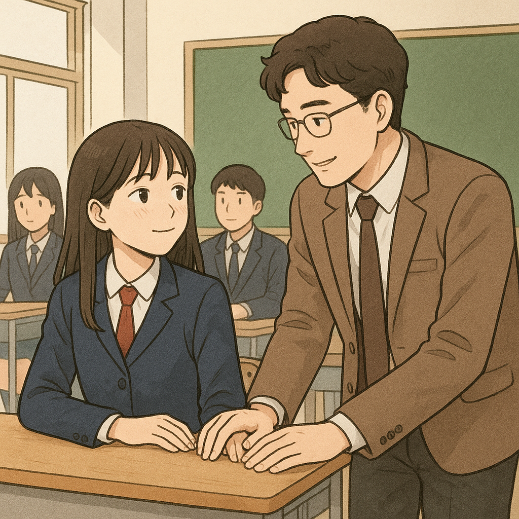 여고때 좋아하는남자쌤이 교실에서반애들있는데나만챙기