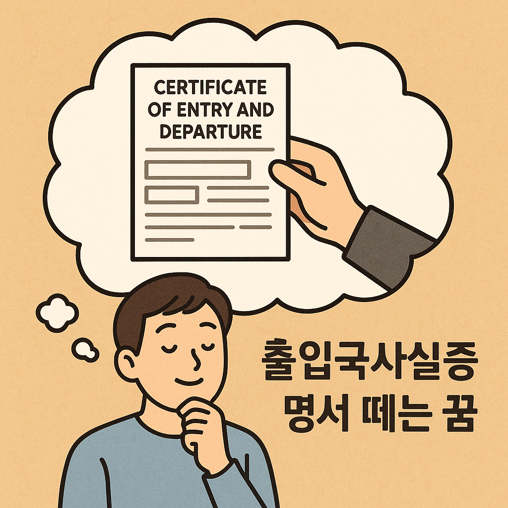 출입국사실증명서 떼는 꿈