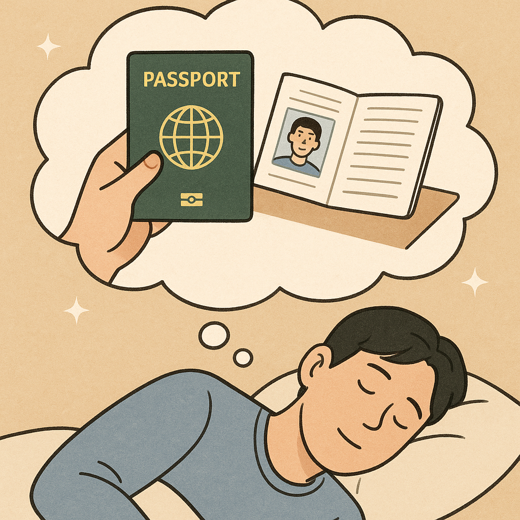 여권 재발급 받는 꿈 꿈 해몽 대표 이미지
