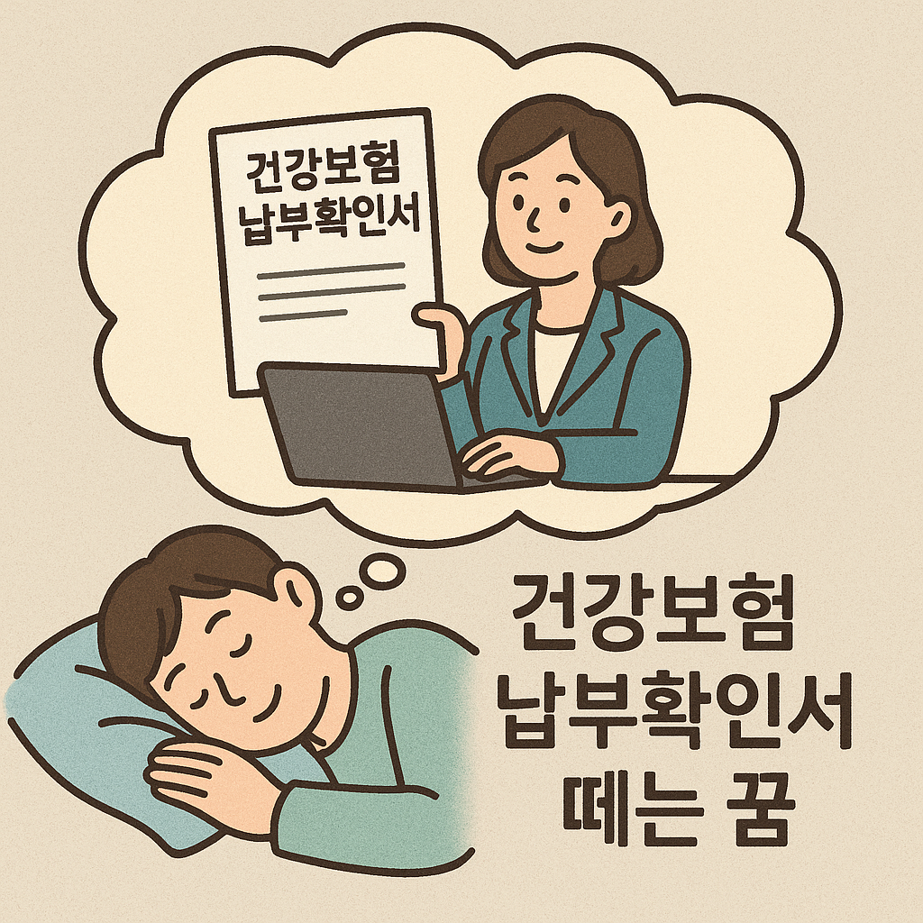 건강보험 납부확인서 떼는 꿈 꿈 해몽 대표 이미지