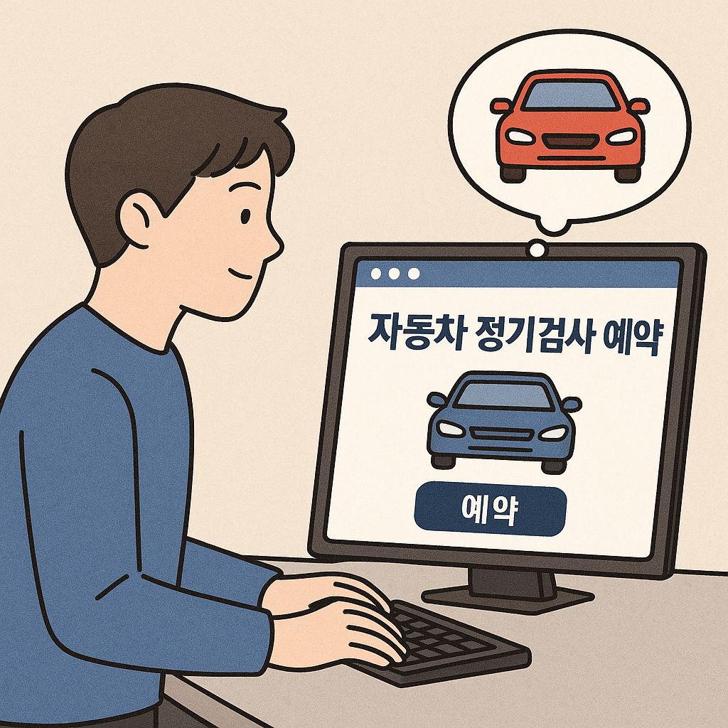 자동차 정기검사 예약하는 꿈 꿈 해몽 대표 이미지