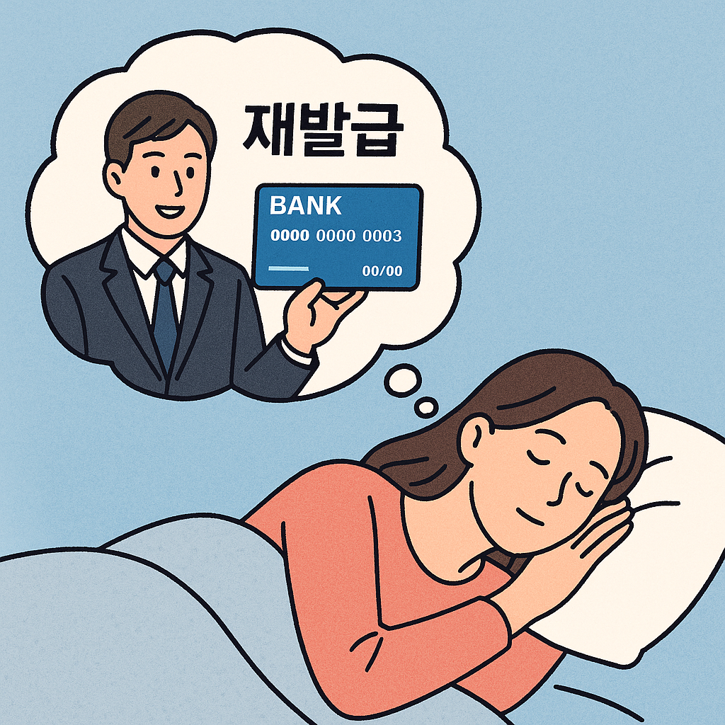 보안카드 재발급 받는 꿈 꿈 해몽 대표 이미지