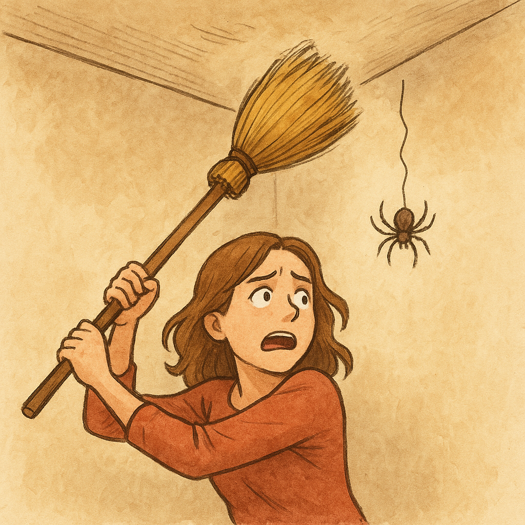 거미를 죽이는 꿈은 두려움과 극복의 상징이다.