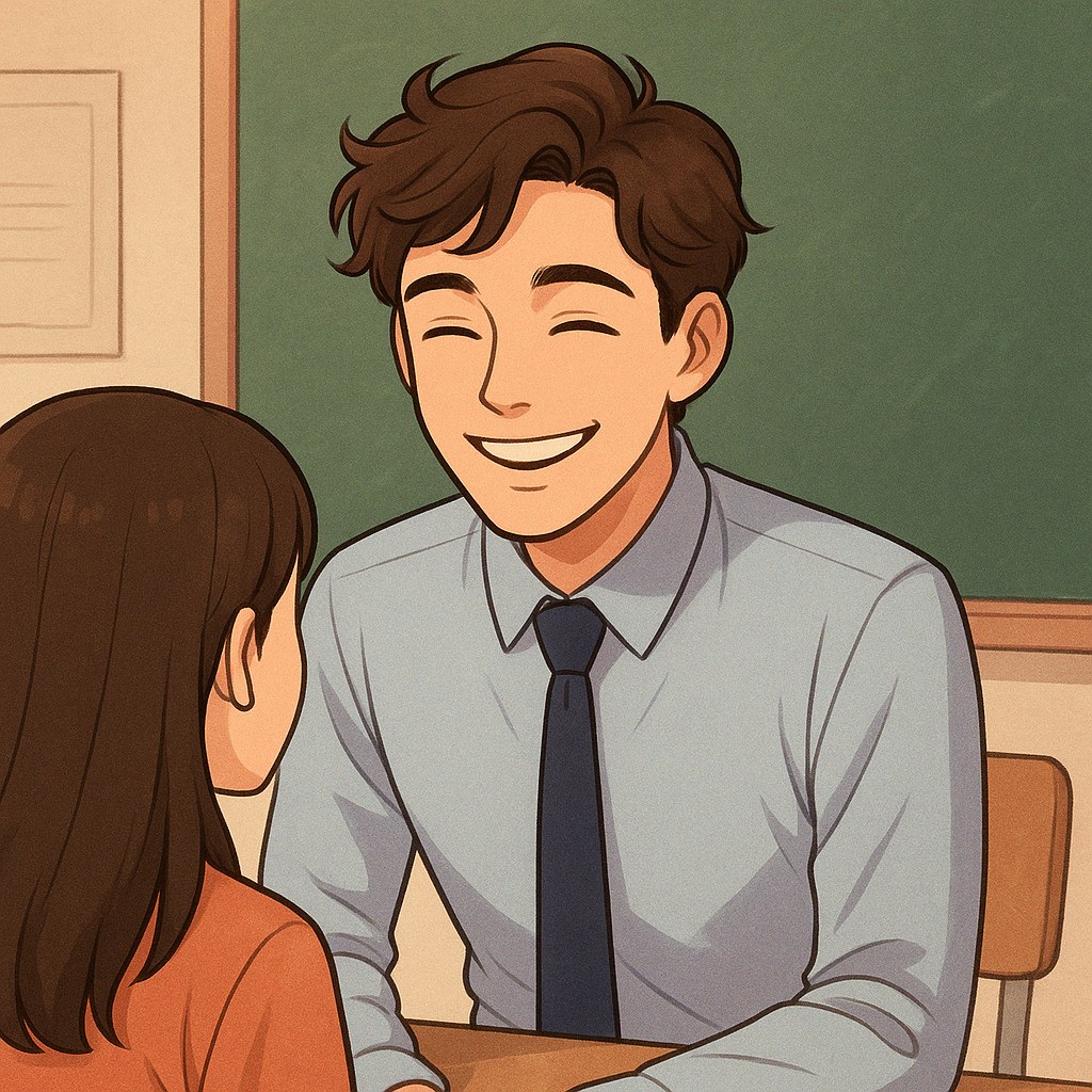 좋아하는 선생님과의 긍정적 감정의 상징적 표현.