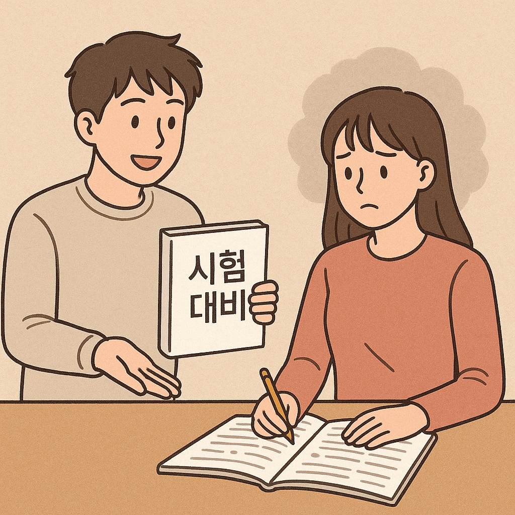 남사친이 내가 시험대비 교재 문제는 풀 수 있냐고 꼽줌